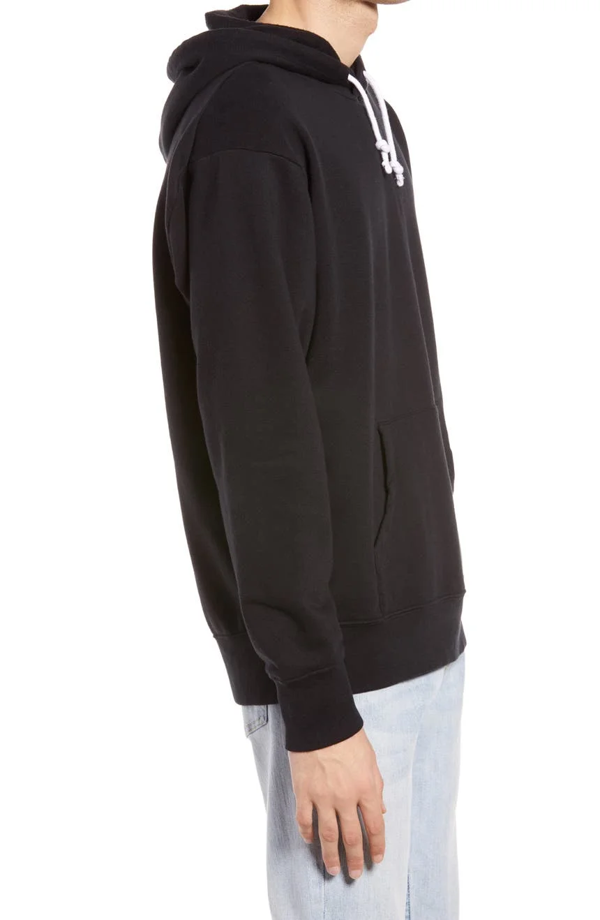 
New Design Solid Men S Clothing Wholesale Custom Logo Solid Over sized Black Hoodie Pullover 