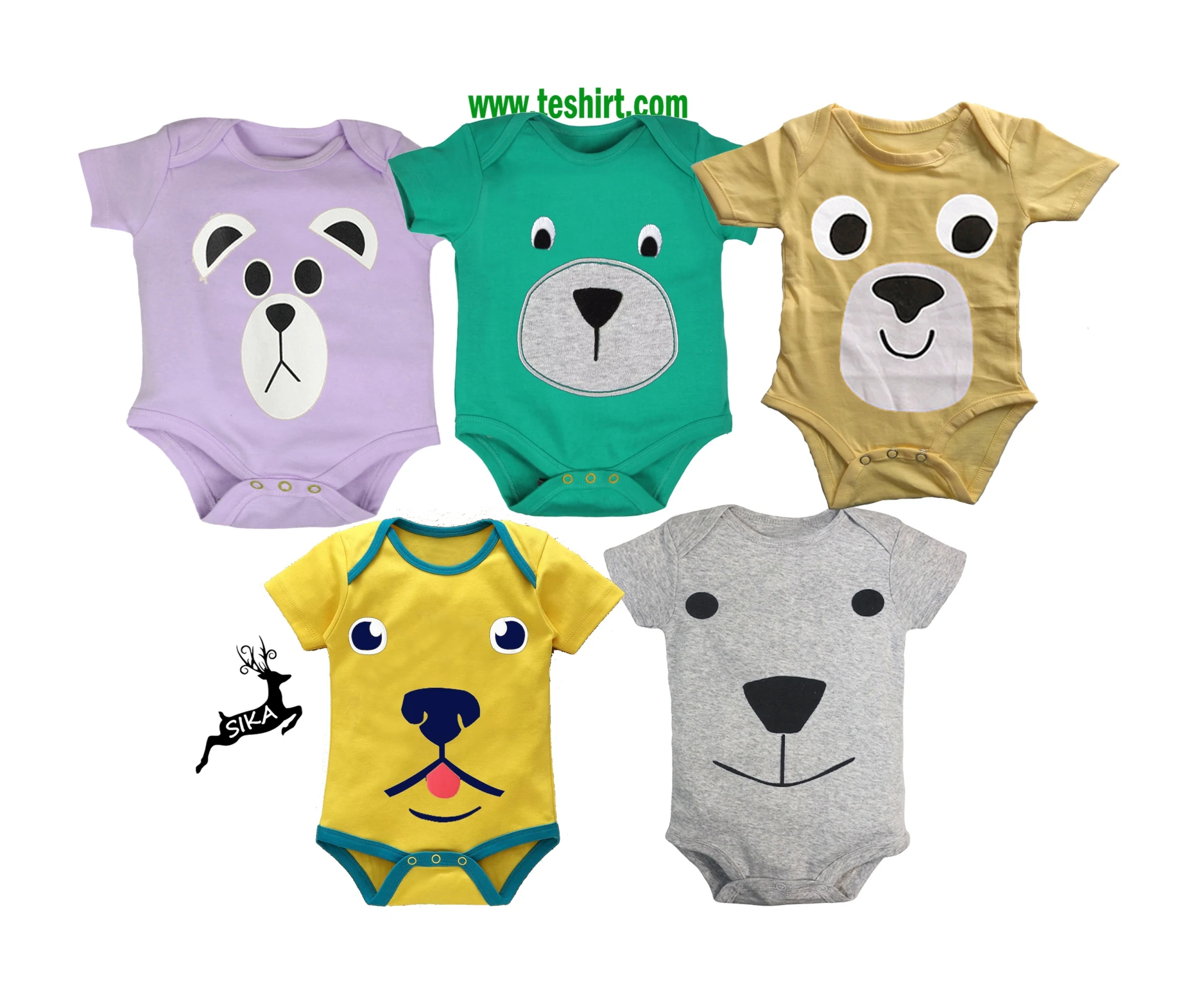 gots certified organic ocs cotton romper animal cartoon Printed supima Cotton Fabric Baby Clothes Newborn rompers bodysuit