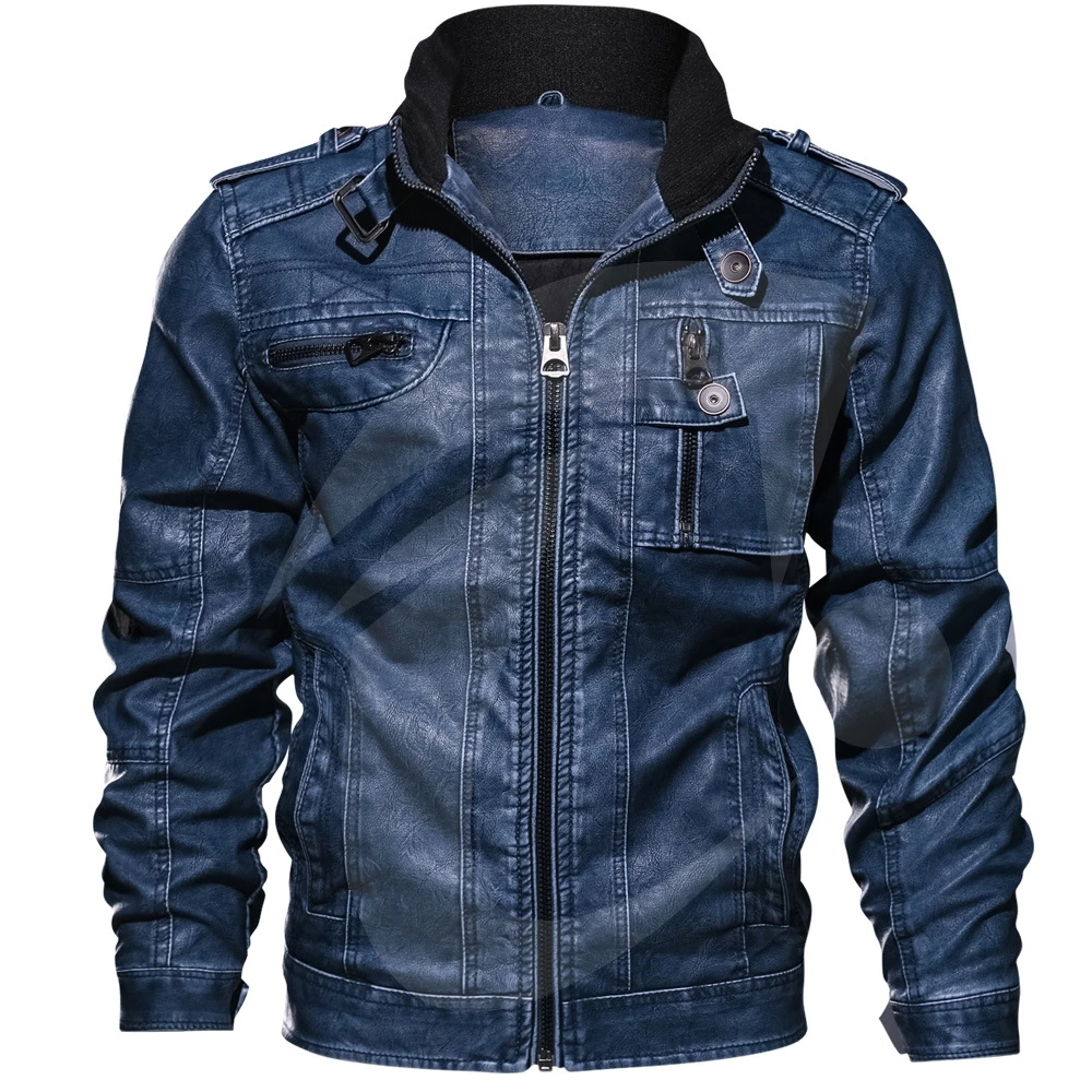 
 Индивидуальная повседневная куртка на молнии из искусственной кожи, Мужская байкерская куртка  