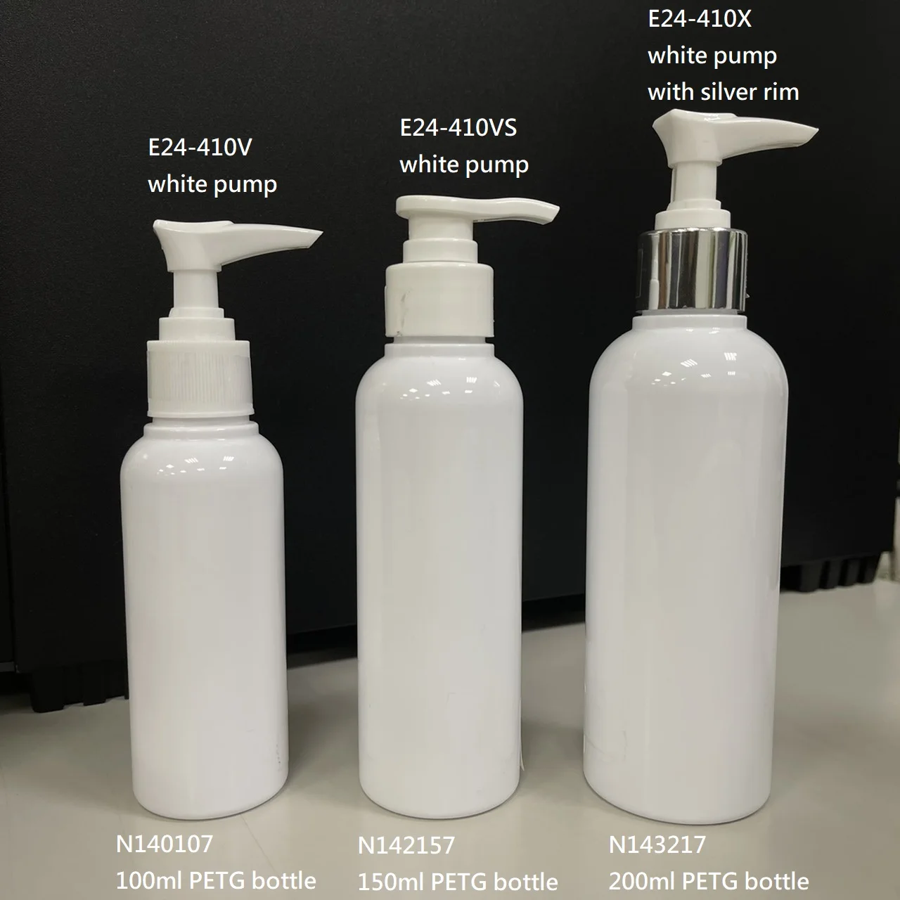 custom logo white plastic shampoo bottle with pump