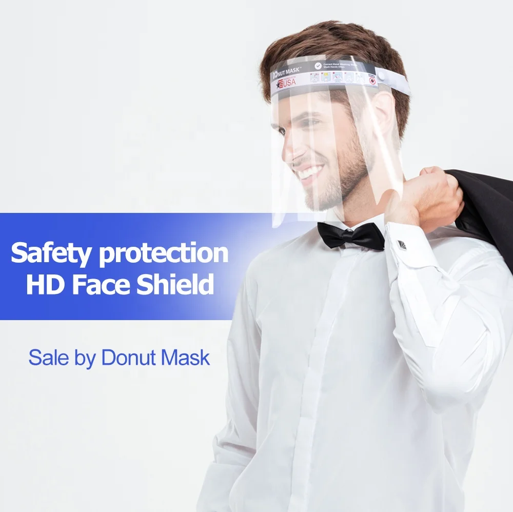 Recyclable PET Plastic Mask with Removable Flip-Up Visor Shield for Outdoor