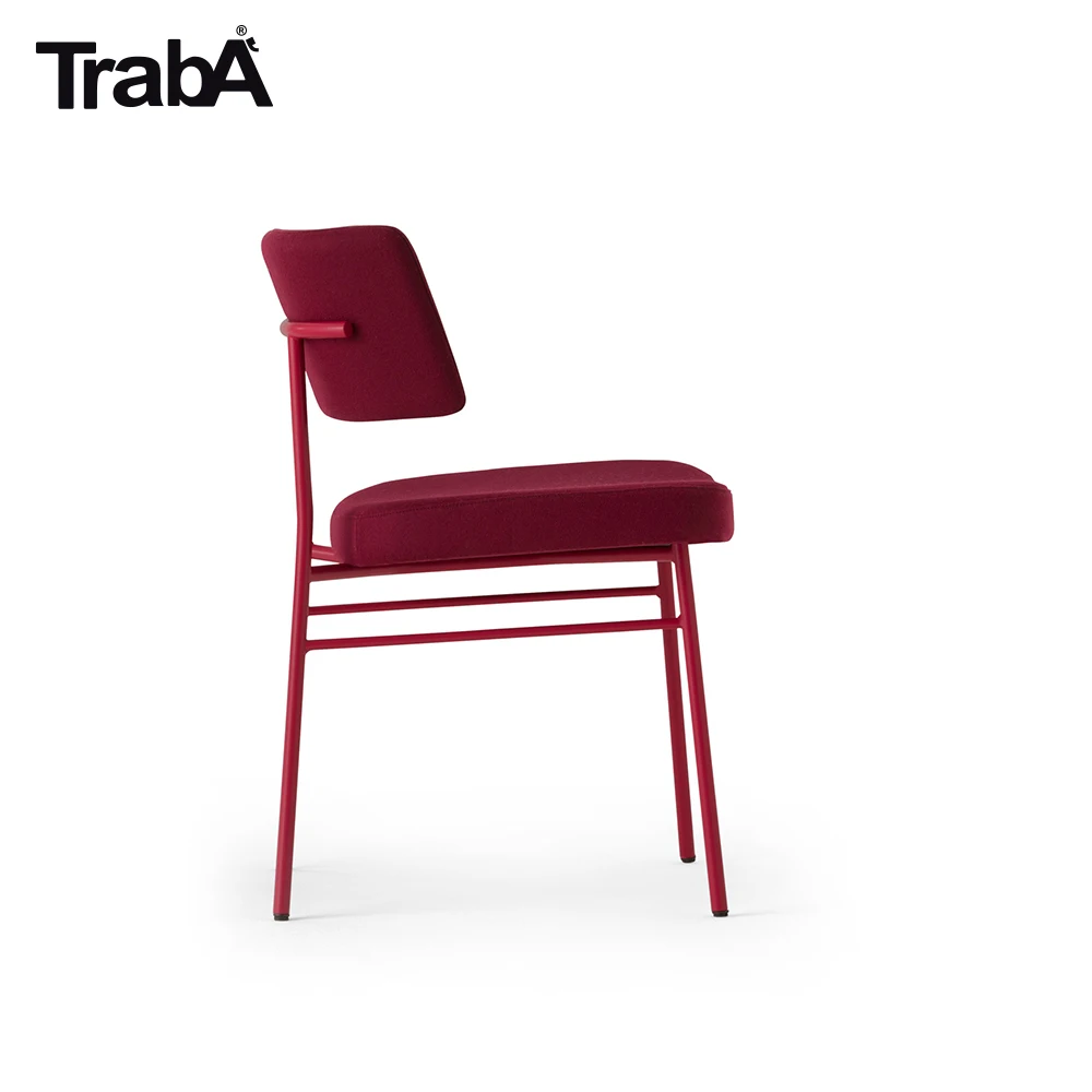 Best Quality Chair metal frame padded seat backrest fabric stackable