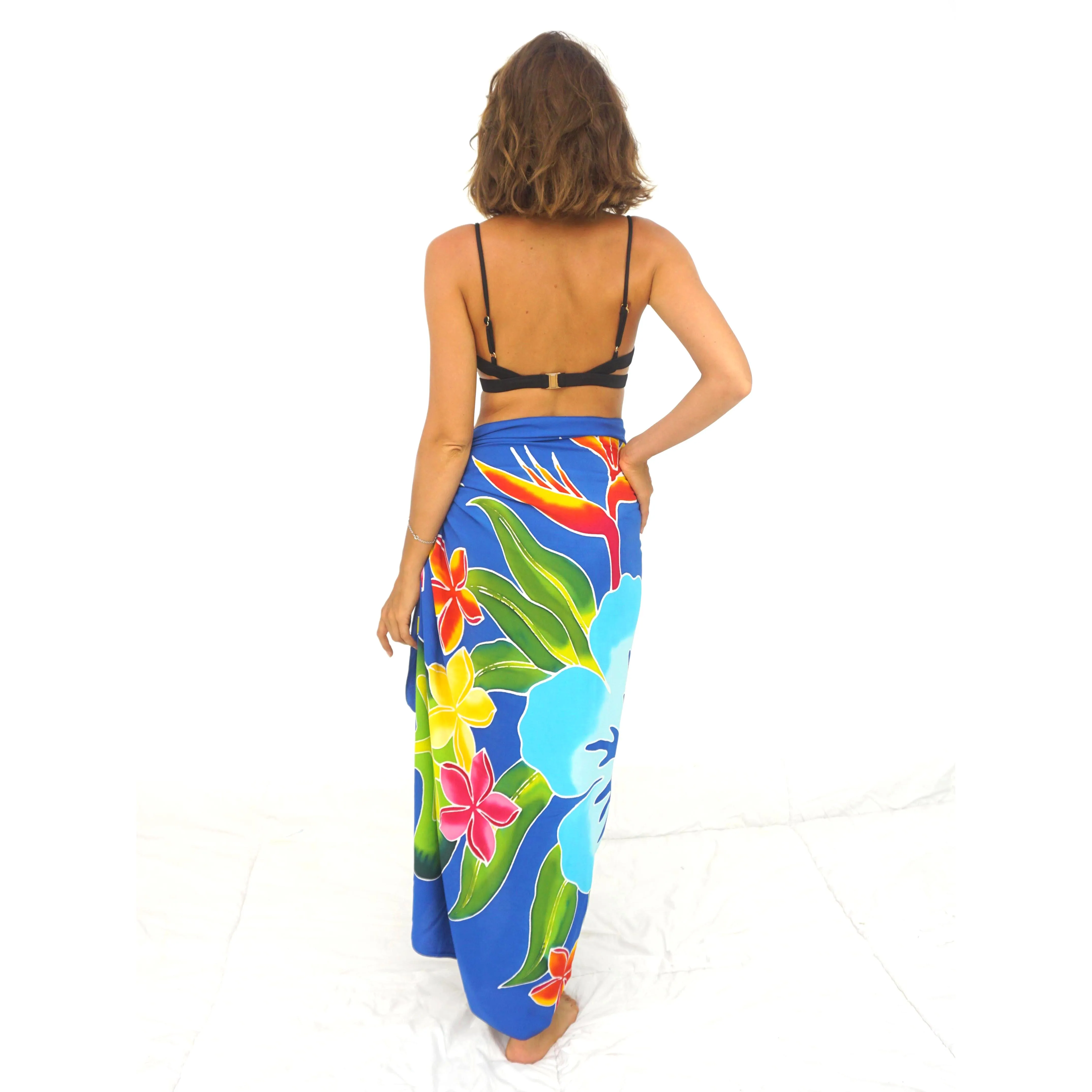 Hand Painting Hawaiian Sarongs Pareo 100% Finest Quality Rayon Custom Wholesale Beachwear Cover up HP013-006R1