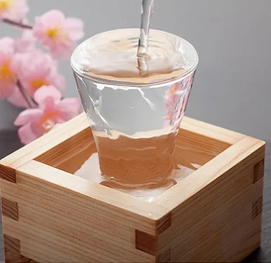 Japanese cypress wooden sake bowl for Japanese sake Square cups Square plastic dessert cup