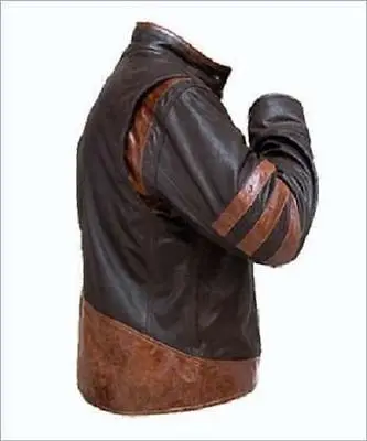 Куртка-бомбер X-Men из натуральной кожи коричневого цвета все размеры