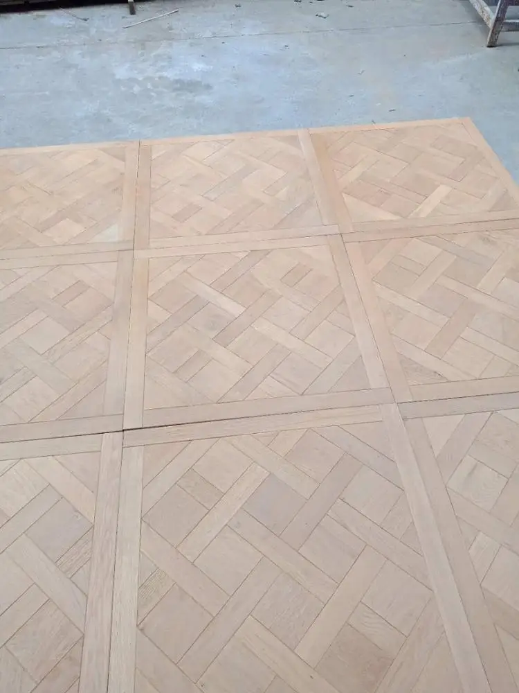 
Unfinished Versailles Design Natural Color Oak Solid Parquet Tiles Flooring 