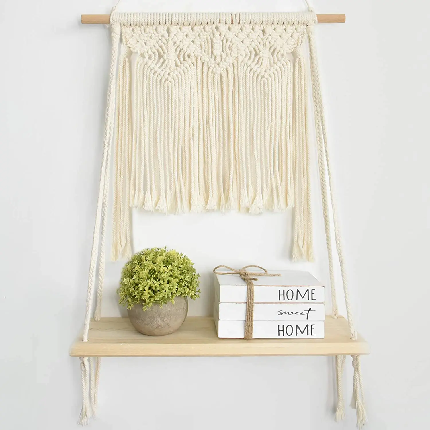 Macrame Shelf Wall Hanging in Natural Color Used for Home Decor Wall Decor Living Room Bed Room Office