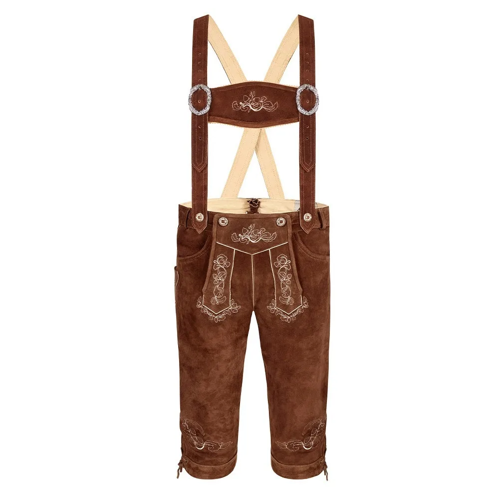 Оптовая продажа, мужские кожаные черные брюки Lederhosen trachyte bund hose lederhosen, длина по колено