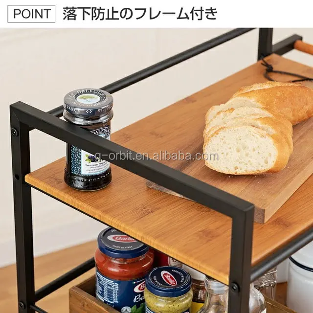 3 Tier Rolling Storage Organizer Food Trolley Shelves Mobile Hand Cart