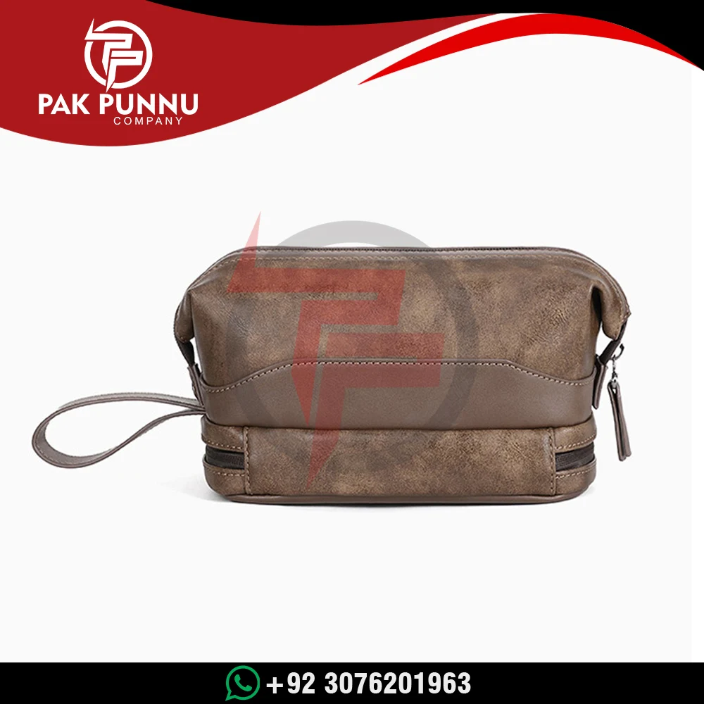 leather OEM travel toiletry bag, waterproof men wash bag Low MOQ Private Label