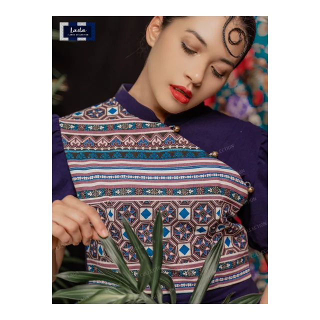 Best Seller Thai Casual Womens Dresses Premium Products Hand Made By Lada Lanna Collection 018