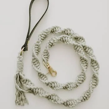 Чистая хлопковая окрашенная вручную поводок для макраме желтого цвета собак мягкий прочный ручная плетеная веревка домашних