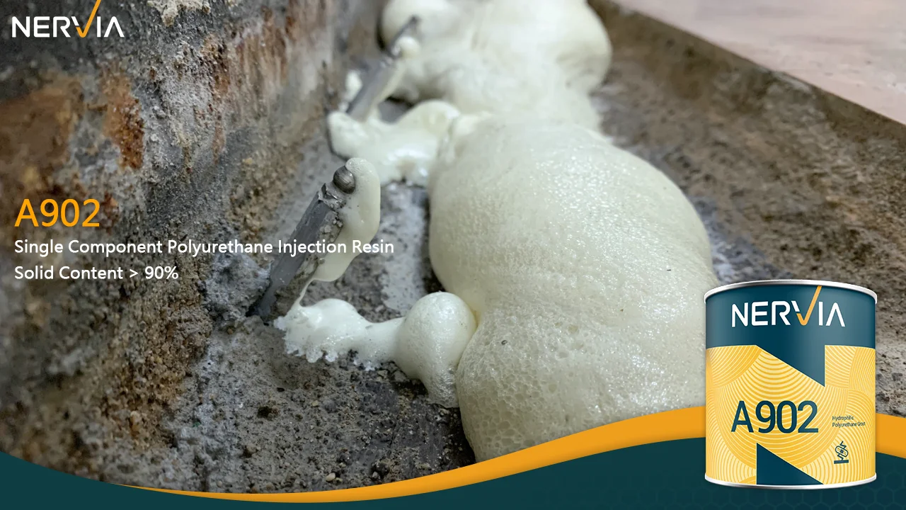 Гидрофобный Однокомпонентный полиуретановый пенопласт Nervia A902 для восстановления трещин и инъекций