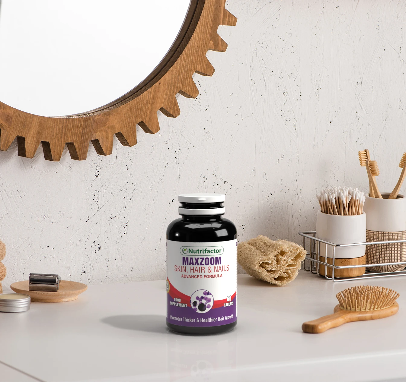 
MAXZOOM Halal Food Supplement Vitamin A C E B3 Biotin | MSM | Protect Repair and Nourish Hair Tablets Skin Women Beauty Product 