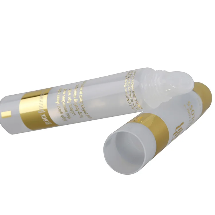 
Special Shape Eco Friendly Cream Lipgloss Tube Custom Gold Empty Lip Gloss Soft 10ml 15ml Squeeze Tube 