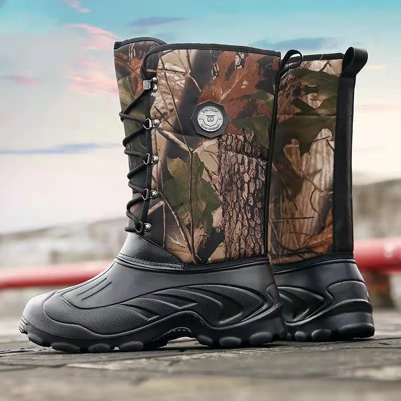 Good design hunting boots real full grain leather outdoor hiking waterproof boots for men and women winter outdoor warm wool