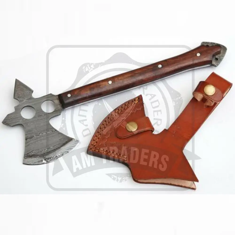 DT-18-SK1050 Damascus Steel Full Tang Axe                                                                               .