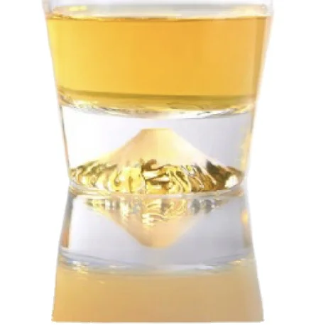 Japanese style unique sake design shot glass with a design of Mt. Fuji