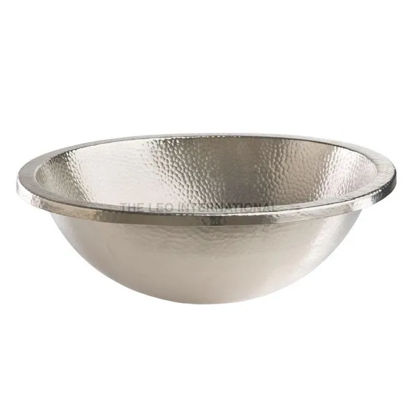 Hammered copper metal silver matte sink bathroom basin undermount 19X19X7 Inch luxury wash basin high quality basin