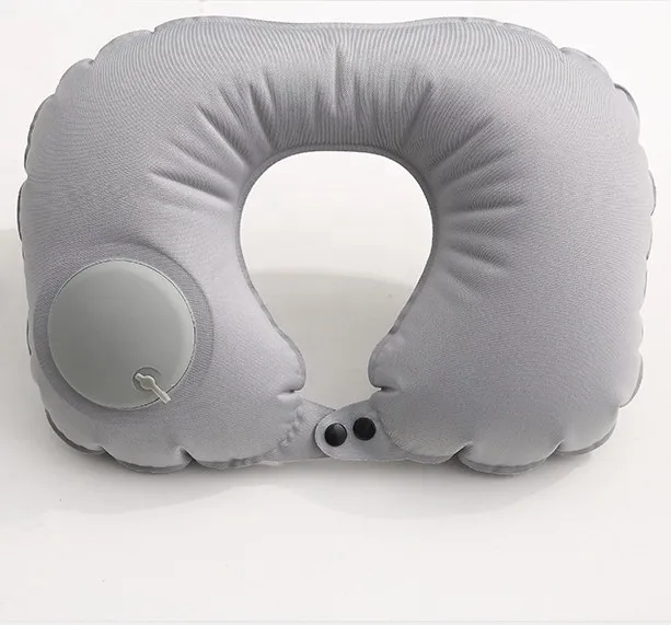 Portable Push Type Automatic Inflatable U Shape Pillow Neck Rest Air Cushion