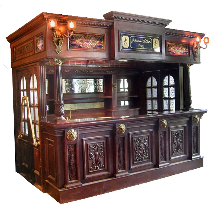 
Johnnie Walker Premium Pub Bar is the exquisite mahogany bar in a luxurious style bar furniture 