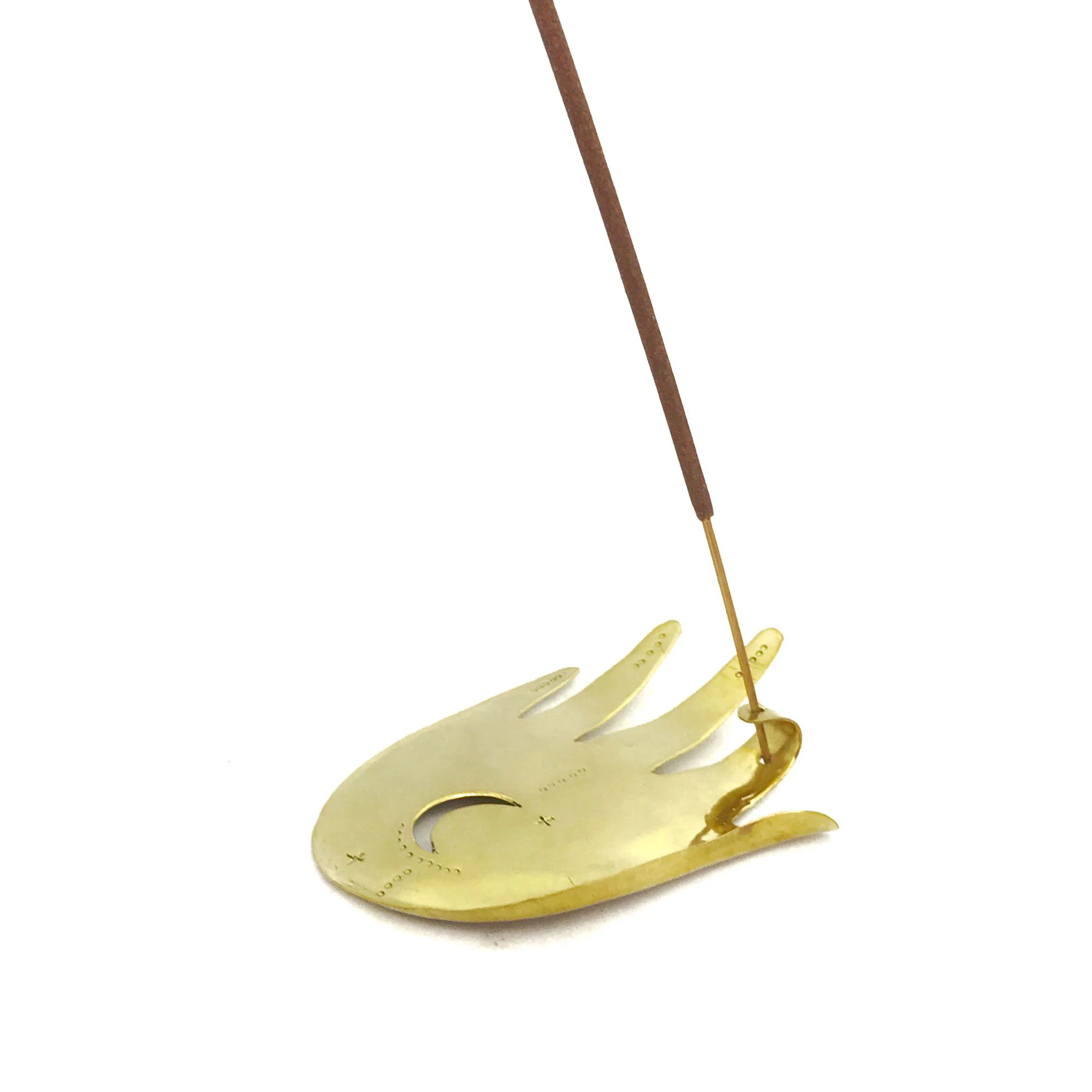 Handmade High Quality Brushed Home Meditation Decor Handicraft Brass Incense Stick Holder Plate Stand