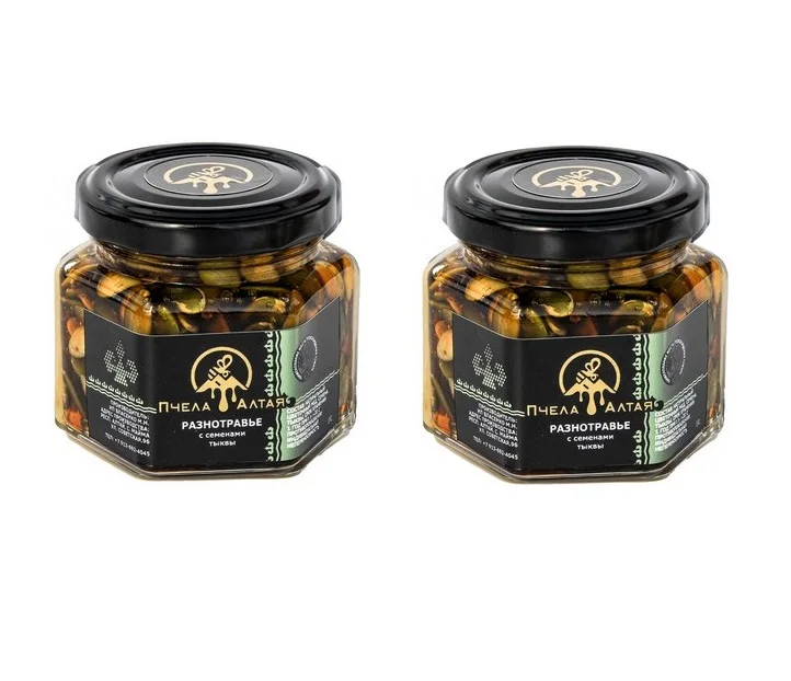 
Hot selling product 150g with pumpkin seeds meadow Polyfloral honey from Russian manufacturer 