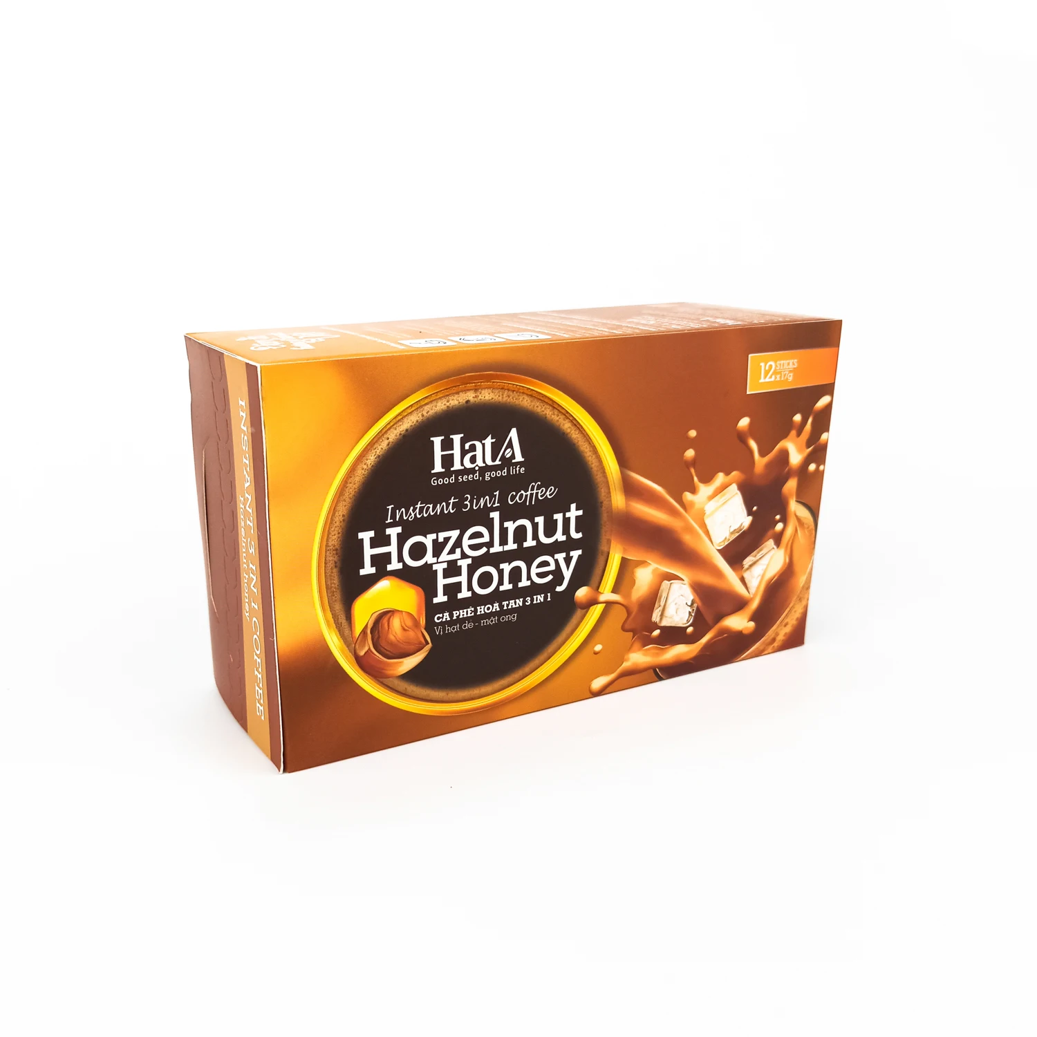 Instant Coffee Hazelnut Honey Coffee Net weight 204g per box - Hat A Cafe Brand - Good Taste - Good Selling - Product of Vietnam