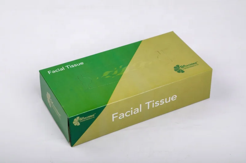 Greenisland hygiene facial tissue soft absorting box tissue OEM good quality