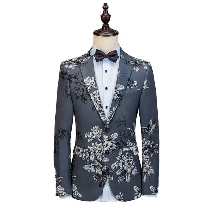 Flower toilor made mens wedding dress 2pcs suits slim fit party custom made suits men wedding dress suits