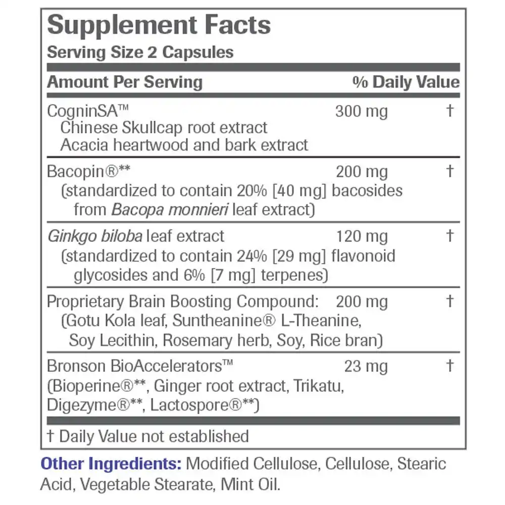 
Mental Focus Formula - 60 Vegetarian Capsules 
