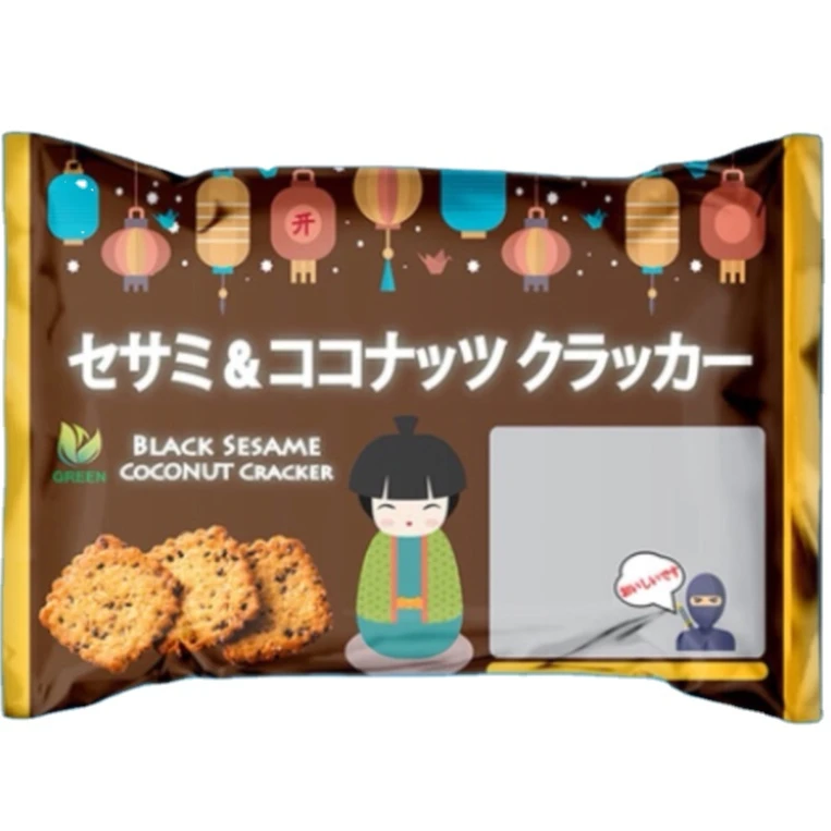 Здоровое печенье черный кунжут кокосовый крекер 400 г коробка с бумажной ручкой японский