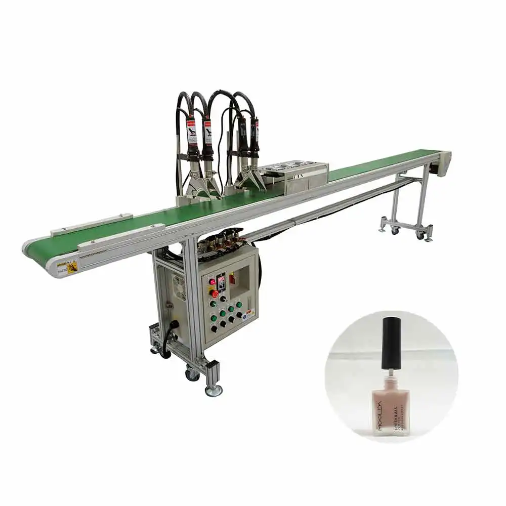  Настольная конвейерная лента косметическая изогнутая розовая банка бутылка