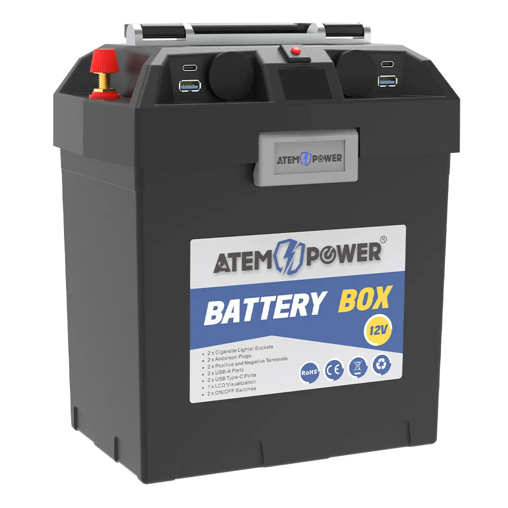 
Atem Power Camping Caravan Battery Box 12V AGM Deep Cycle For Boat battery box 