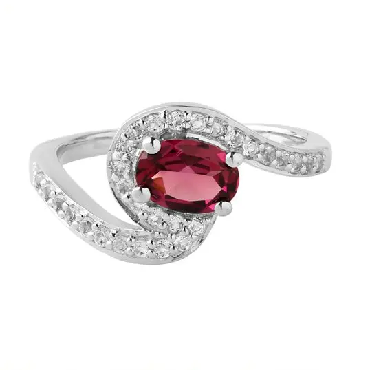 Garnet Vintage Fashion Ring Diamond Topaz Freshwater Pearl Silver Punk Engagement Gemstone Casual Rhodium Promises Moon Design