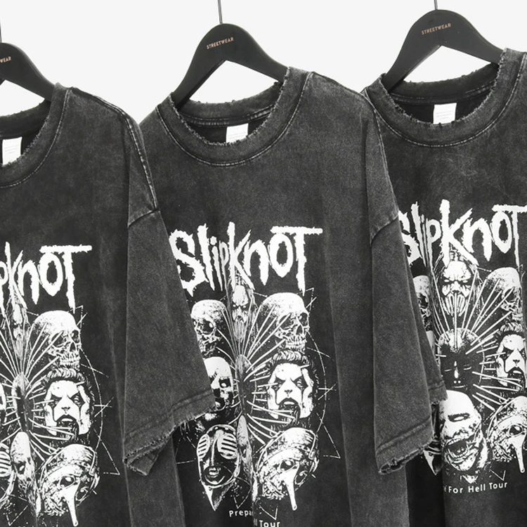 
Sublimation Vintage T-shirt Custom Enzyme Wash Custom Printed Faded Tshirt 