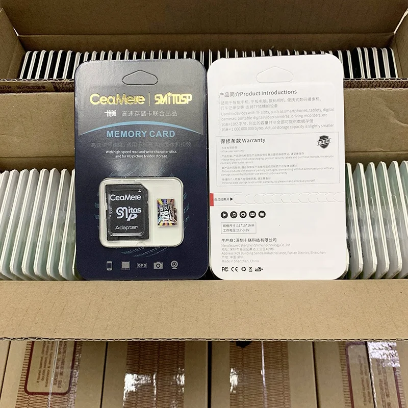 Ceamere Classic Colorful Pattern Micro Memory Mini TF Kort Class 10 Carte Memoire Card 2GB 4GB 8GB 16GB 32GB 64GB 256GB SD-Kort