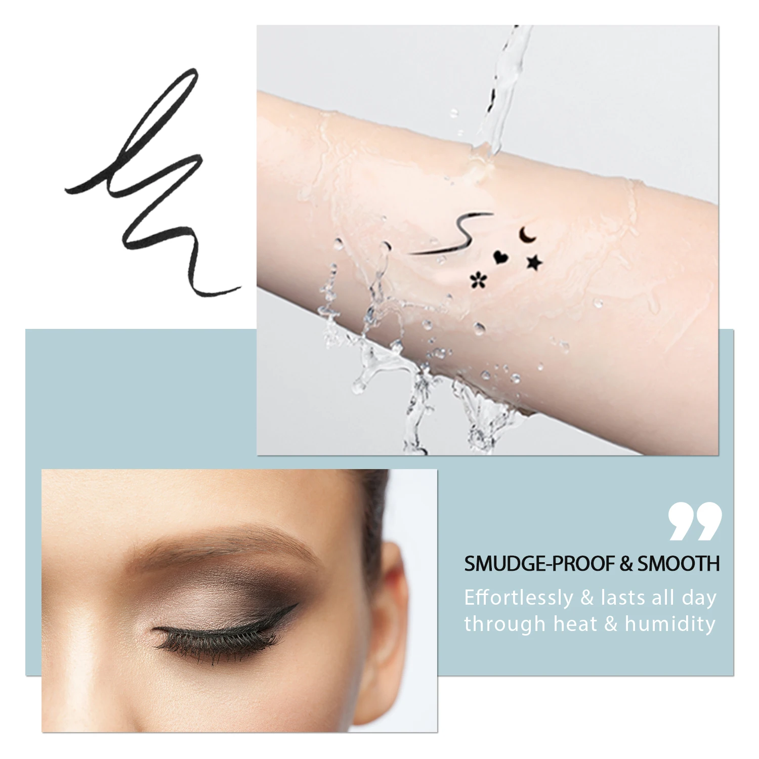 Private Label Long Lasting Black Eyeliner Pencil Vegan Quick Dry Waterproof Colorful Water Activated Liquid Eyeliner