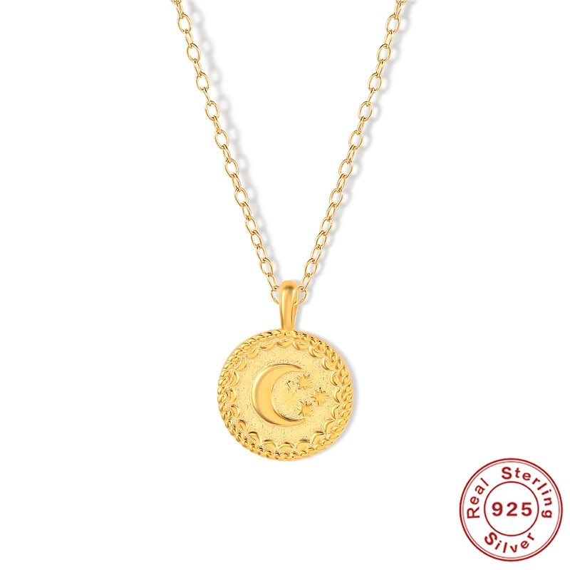 CANNER Vintage 18K Gold Plated 925 Sterling Silver Star Moon Goddess Necklace Roxi Jewelry