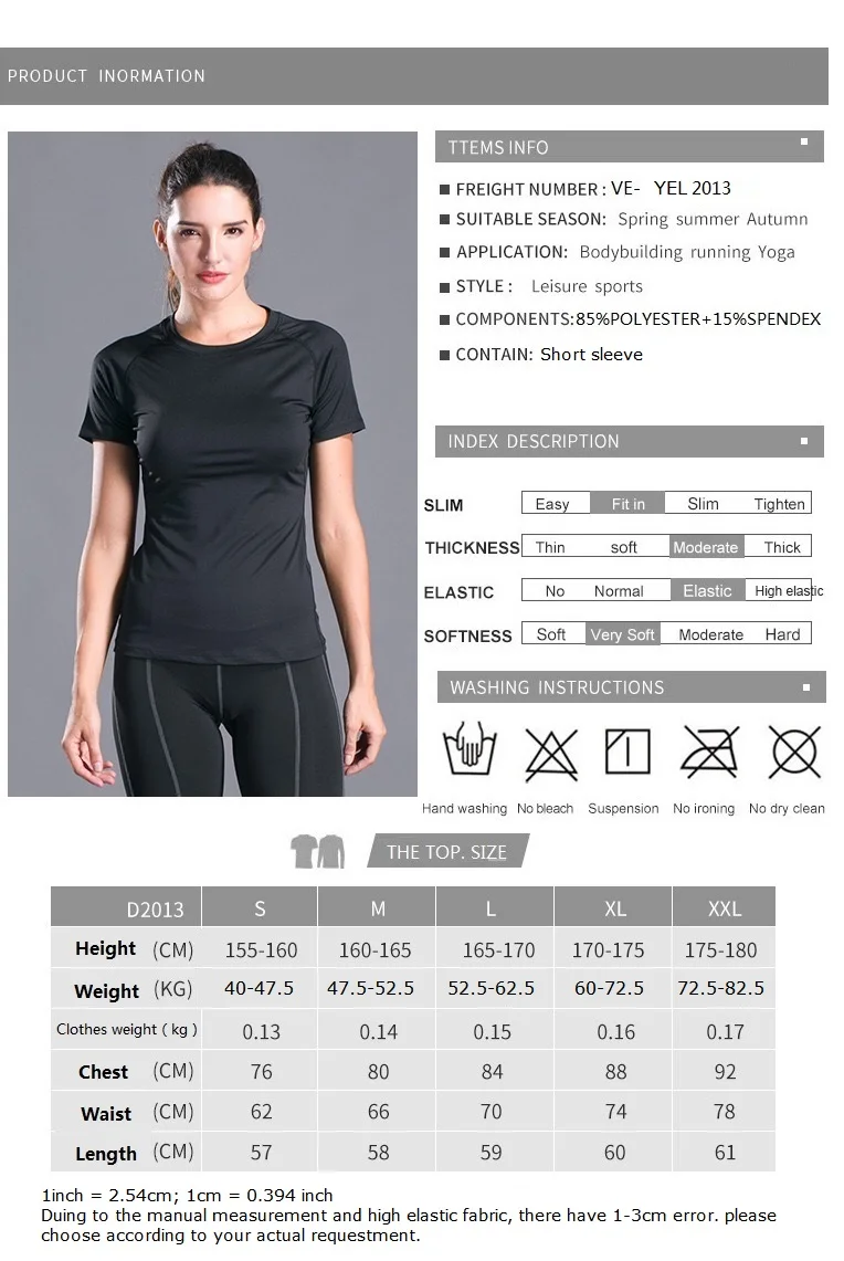 Vedo Fitness Shirt Dropshipping Custom Logo Polyester Fitness Wear Compression GYM Clothing Dry Fit Women Fitness T Shirt