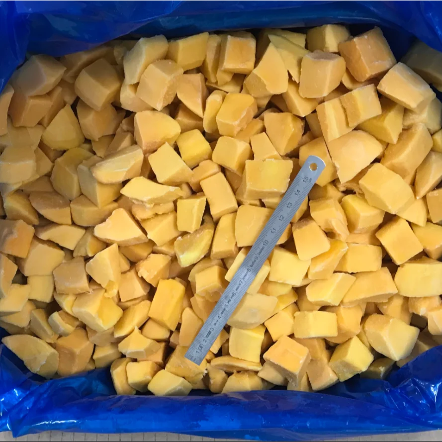 Top Wholesale For decoration High Quality yellow to light orange color IQF Frozen Cat Chu Mango Chunk From Vietnam
