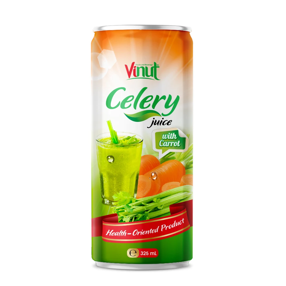 Organic Factory Healthy Celery Juice 325ml Canned Health Drink Juice 24 Months Shelf Life Fruit Juice with OEM Service