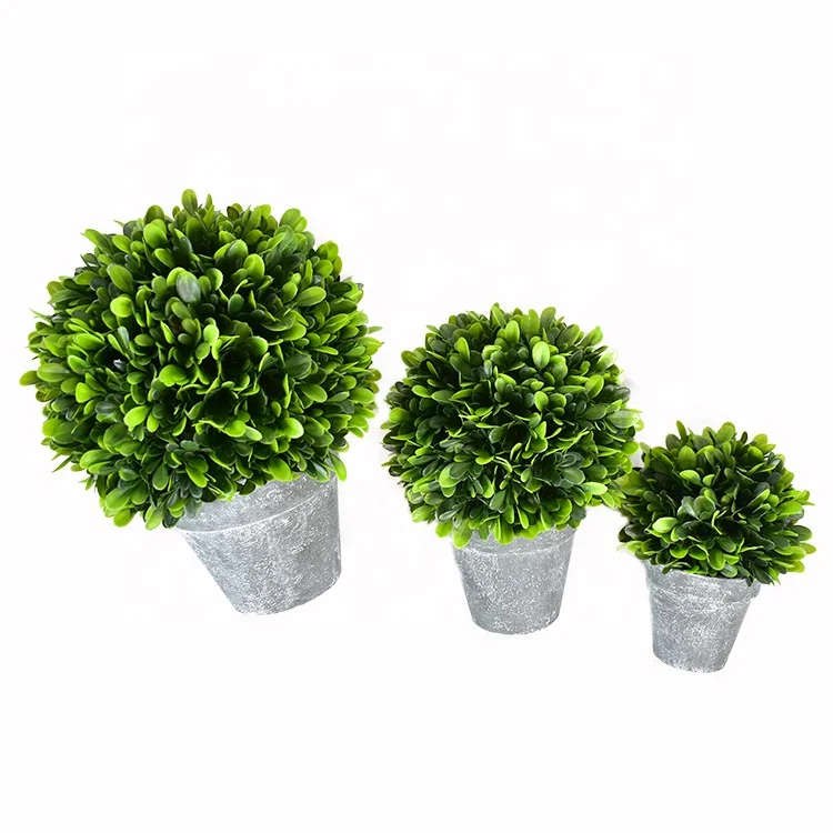 Ornaments fake outdoor plants simulation large boxwood topiary bonsai artificial plants in pots for landscaping decoration