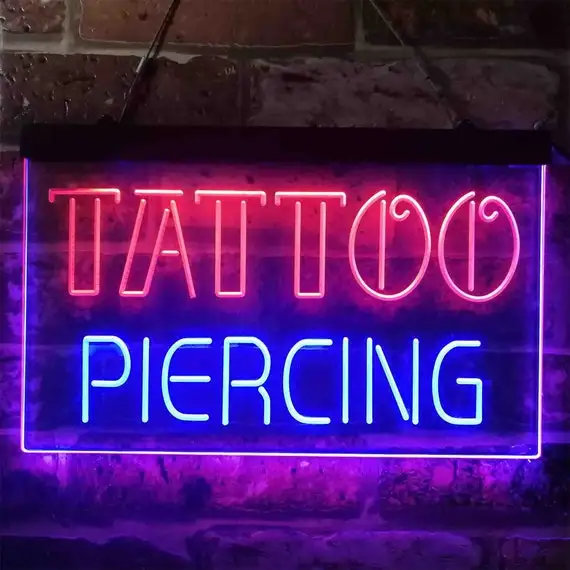 Manufacturer custom tattoo acrylic letters led light neon sign