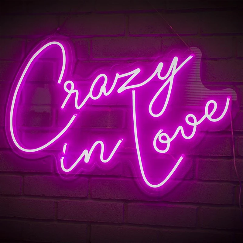 Акриловый Алфавит неоновый знак Crazy in Love led неоновый свет буквы для украшения вечеринки