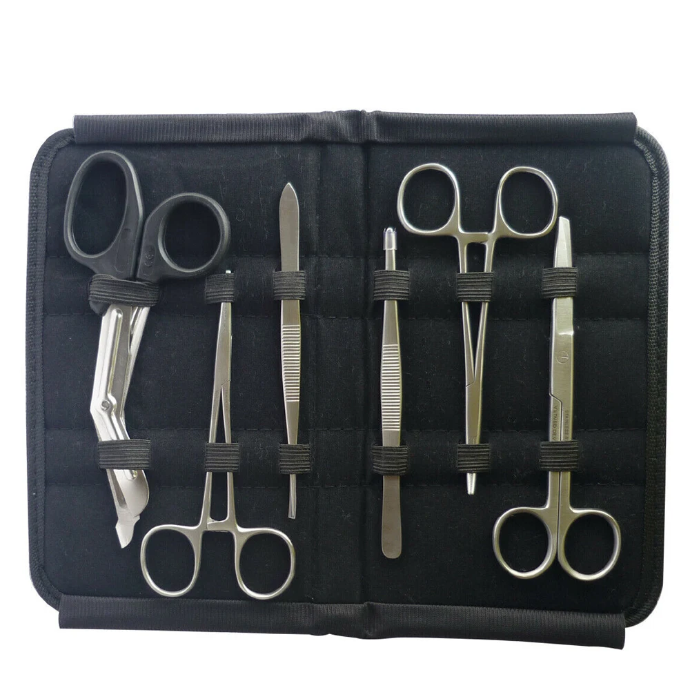 Набор инструментов из 14 предметов нержавеющей стали для лабораторий швов с подушечкой обучения