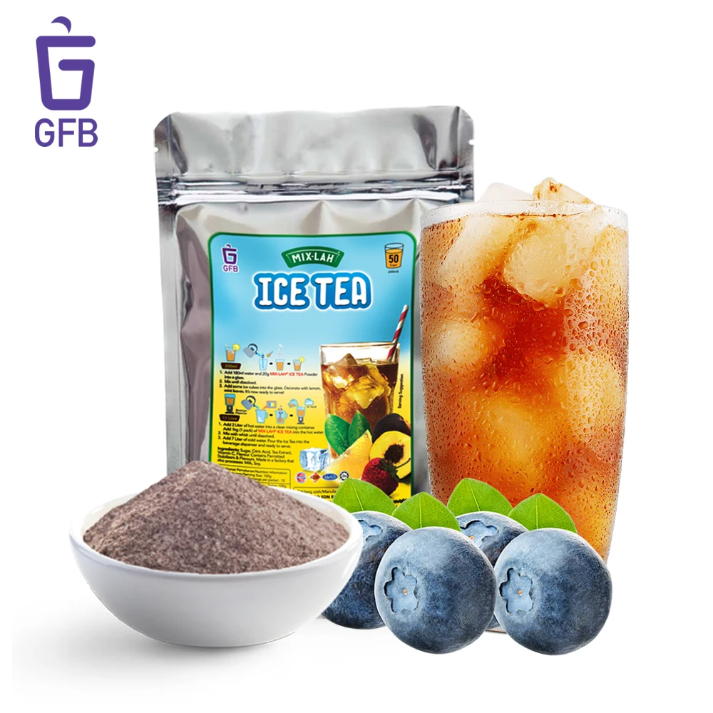 Мгновенный ледяной фруктовый чай, черничный чай в порошке для чайного магазина