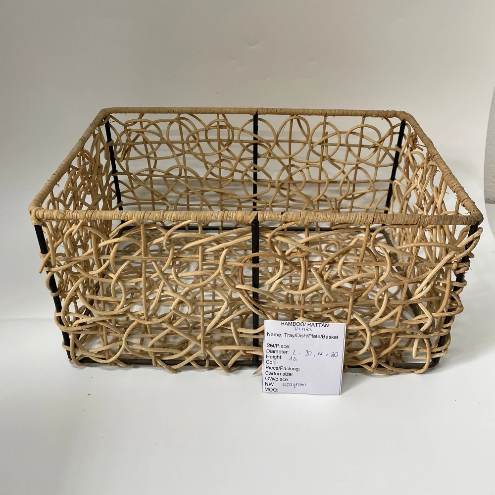Hot Rattan Wicker Laundry Storage Basket With New Style Low Cost - Decorative Basket Natural Rattan Made in Viet Nam - OEM ODM
