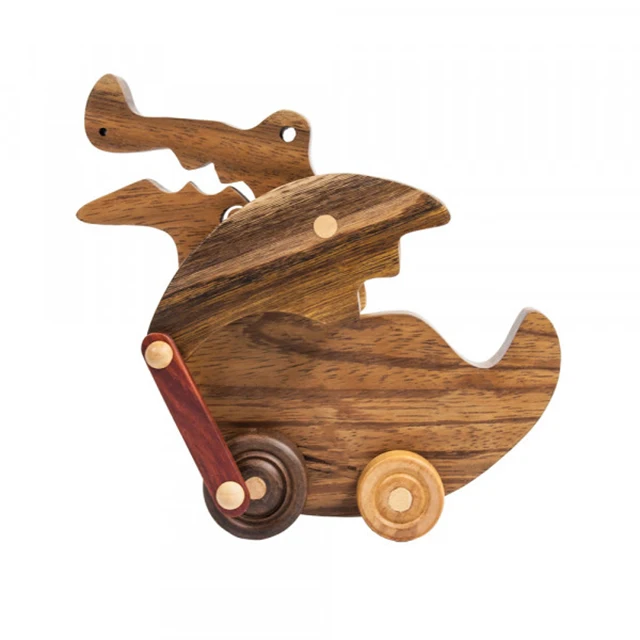 
OEM - ODM Hot sale Wooden Flying Dragon With Wheels & Wings- Shape Dragon Pull Toy- Vietnamese Best gift for Kids 
