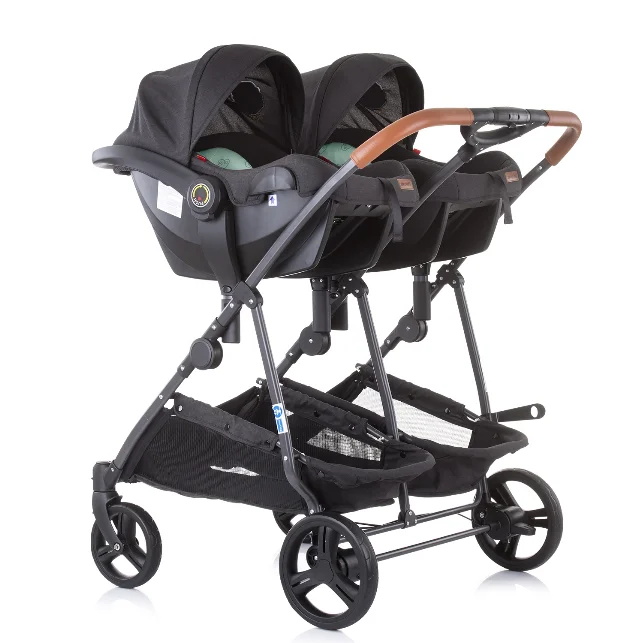 infant care durable twins 3 in 1 comfort trolley one hand folding lightweight large basket and one step brake baby twin stroller